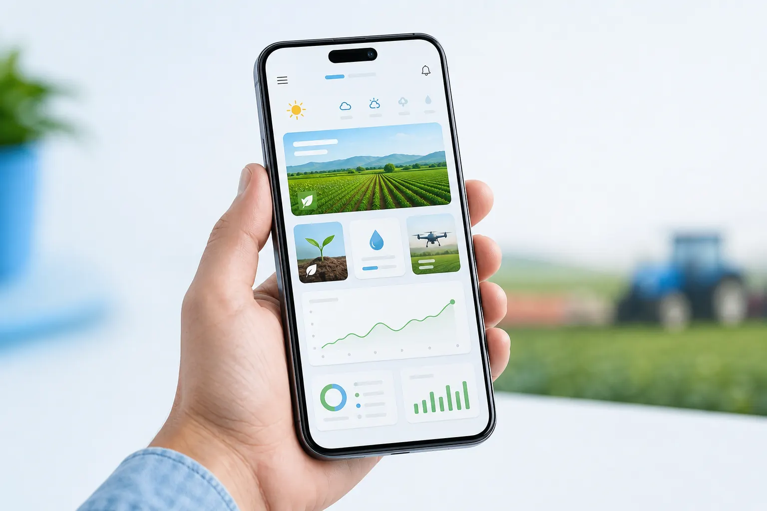 Industry-focused mobile app running on a smartphone