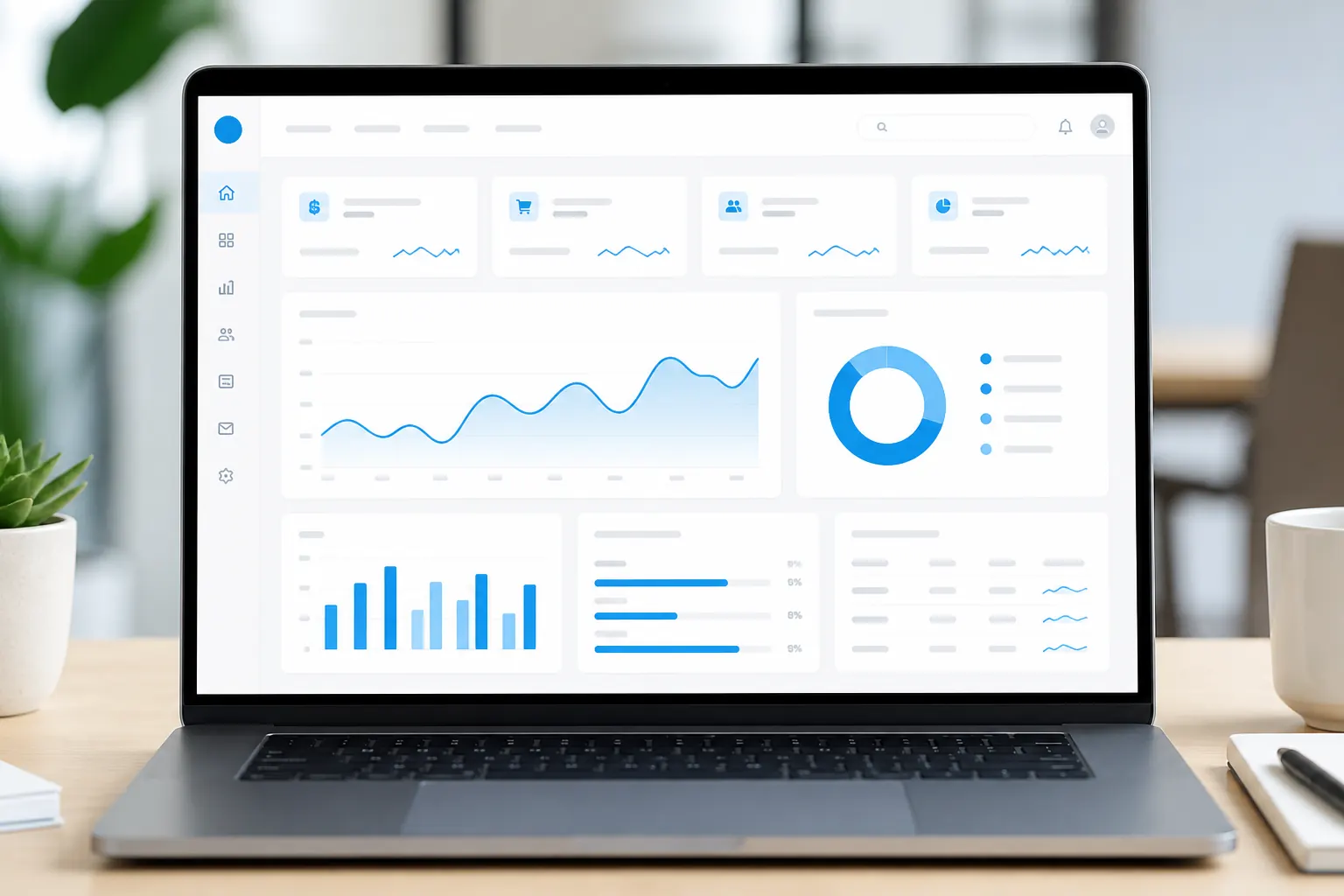 SaaS web platform dashboard on a laptop display